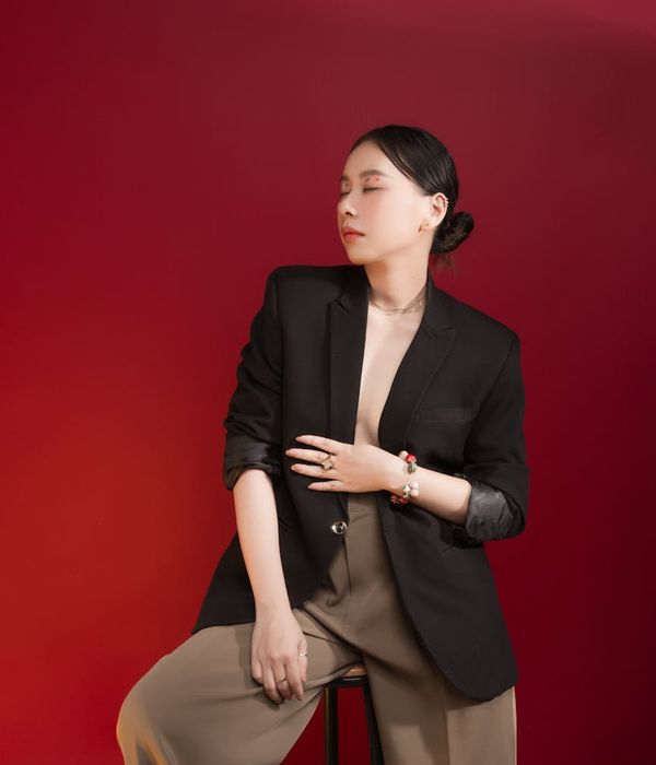 Woman in elegant business attire with professional appearance